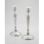 A pair of 'Princess Plate' candlesticks, Mappin & Webb, Sheffield, 20th century