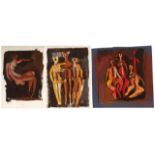 Cecil Skotnes; One Figure; Three Figures; Four Figures, three prepratory drawings