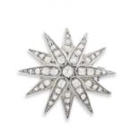 Late Victorian diamond-set star brooch/pendant