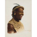 Gerard Bhengu; Portrait of Laughing Man