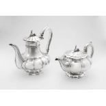 A George IV silver teapot, Richard William Atkins & William Nathaniel Somersall, London, 1825