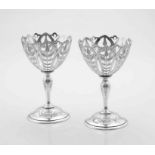 A pair of Victorian silver pedestal dishes, Edward Barnard & Sons Ltd, London, 1899