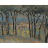 Alice Tennant; View of Buildings through Trees