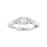 Diamond and 18ct white gold ring