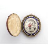 Georgian mourning enamel and diamond miniature