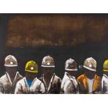 Sam Nhlengethwa; Row of Miners