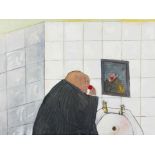 Robert Hodgins; Furtively, in a Public Toilet ...