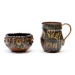 A Rorke's Drift stoneware amasumpa bowl and jug