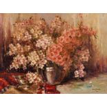 Frans Oerder; Still Life with Vase of Pink Flowers