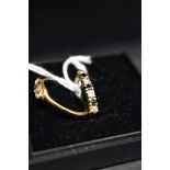 A 18ct gold diamond three stone ring, 1.8 total weight; together with a 9ct gold ring, 1.2g total