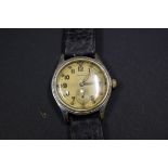 A WWII era Timor ATP military gentlemans watch, on leather strap, 30mm.