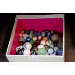 A mixed lot, to include fans, marbles, brass buttons etc.