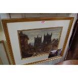 * H Nibbs, 'Wimborne Minster, Dorset', signed and dated '82, watercolour, 24.5 x 32cm.