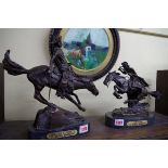 After Frederic Remington, 'Arizona Cowboy', No 2/100, bronze, on marble base, total height 29.5cm.