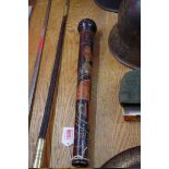 A 19th century painted and ebonized truncheon, with VR cipher and dated 1817, 41.5cm long.