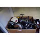 Angling: a collection of fishing reels.