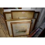 A collection of watercolours, to include maritime examples, including a view of 'Greystone, County