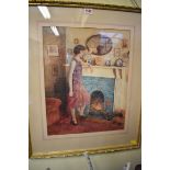 Harry Williams, Miss Lilian Lowe in an interior, signed and dated 1927, inscribed on original