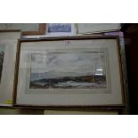 L F Hayward, a moorland scene, signed, watercolour, 17.5 x 36cm.
