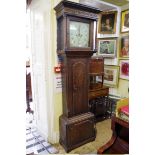 A George III oak eight day longcase clock, the 13in square painted dial inscribed 'J Joyce, Ruthin',