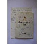 A 1982 Royal Ascot programme, variously autographed; together with an Avon Country F.C. annual