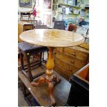 A Victorian mahogany and chequerboard inlaid circular tripod table, 61cm diameter.