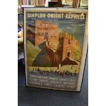 A 'Simplon-Orient-Express' poster, 97 x 69.5cm.