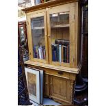 An old pine bookcase, 119cm wide.