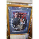 John C..., a Pierce Brosnan 007 'Tomorrow Never Dies' montage, indistinctly signed and dated 2001,