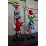 Two Venetian coloured glass clowns, largest 38cm high.