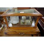 A carved oak barograph, by 'Short & Mason', with apron chart drawer, 38.5cm wide.