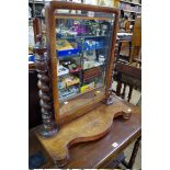 A large Victorian mahogany toilet mirror, 72cm high by 65cm wide.