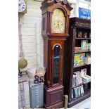 A good Edwardian musical longcase clock, with 12in gilt brass and silver dial, 223.5cm high, with