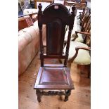 A late 17th century oak side chair.