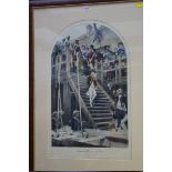 After A C Gow, 'Farewell to Nelson', colour lithograph, I.60.5 x 38cm arched.