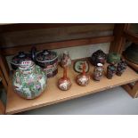 A mixed group of Oriental items, to include a Japanese cloisonne enamel ovoid vase and pierced