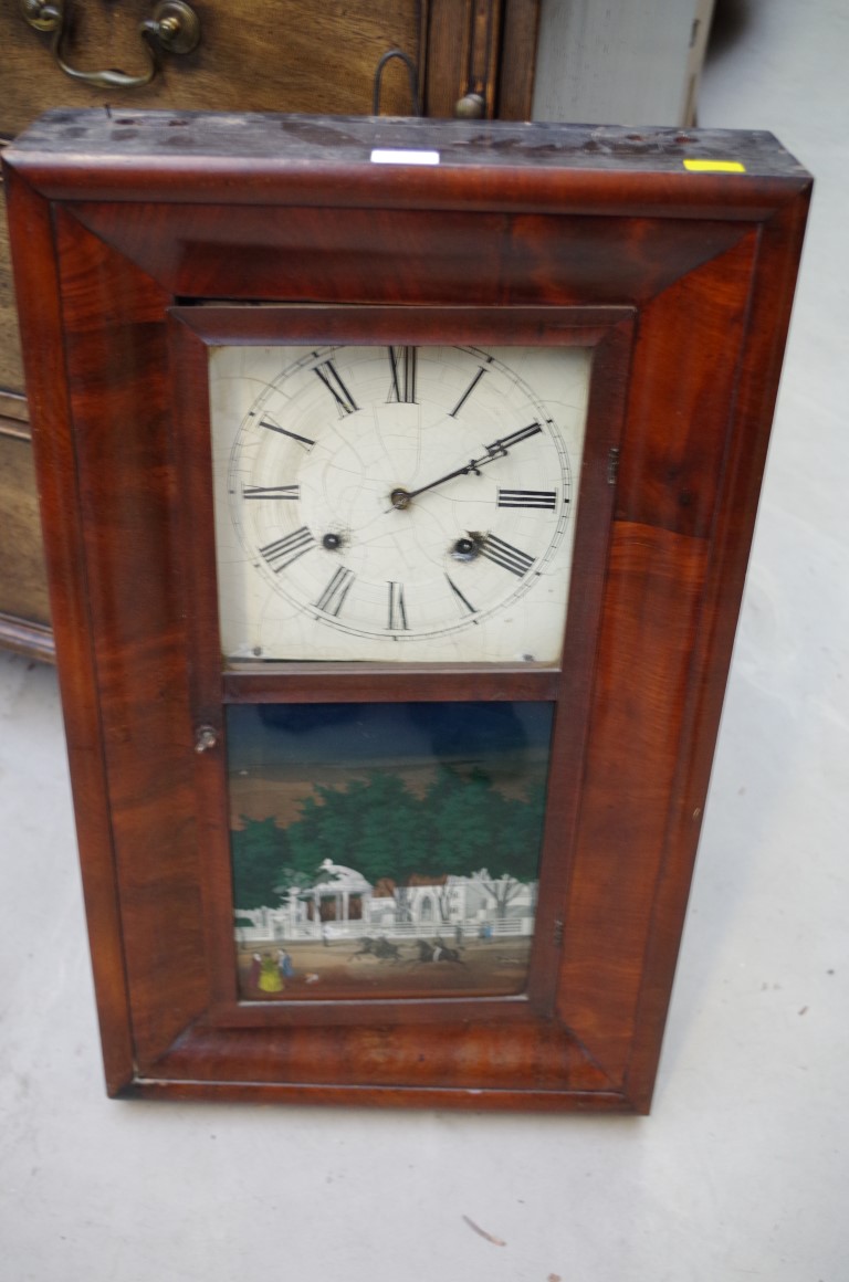 An 19th century American mahogany wall clock, by 'William L Gilbert & Co', 65.5cm high.