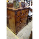 A 19th century mahogany chest of drawers, 106cm wide.