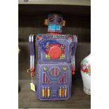 A rare 1950s/60s Masudaya Made in Japan tinplate 'Target Robot', 37cm high.