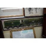 * Rushton, Class 7P 'Union Castle' locomotive and tender, signed, watercolour, 17 x 77.5cm.