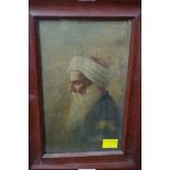 * Keschner, profile portrait of a bearded gentleman with a turban, signed, oil on board, 23 x 15.