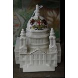 An Arcadian St Paul's Cathedral crested china model, 12cm high.