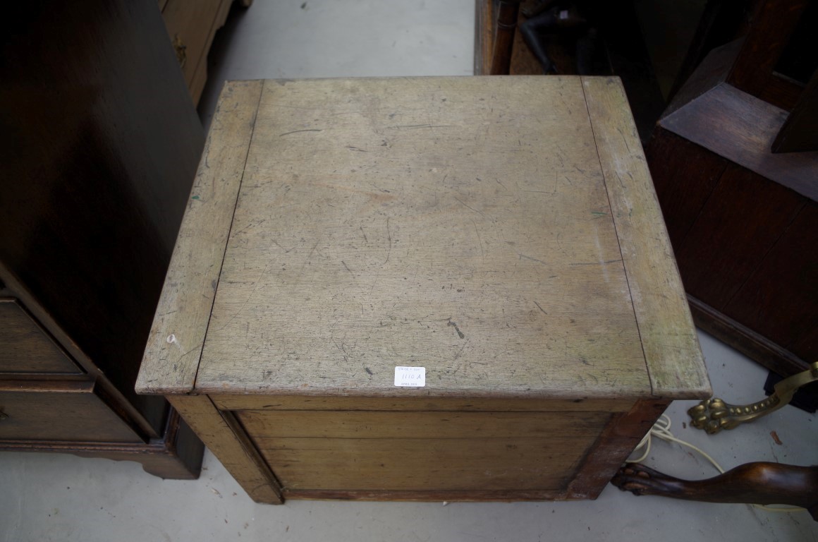 A late 19th/early 20th century mahogany campaign box commode, 60cm wide. - Image 5 of 5