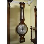 A 19th century mahogany four dial banjo barometer, inscribed 'A Martinelli, 70 Union St, Boro',