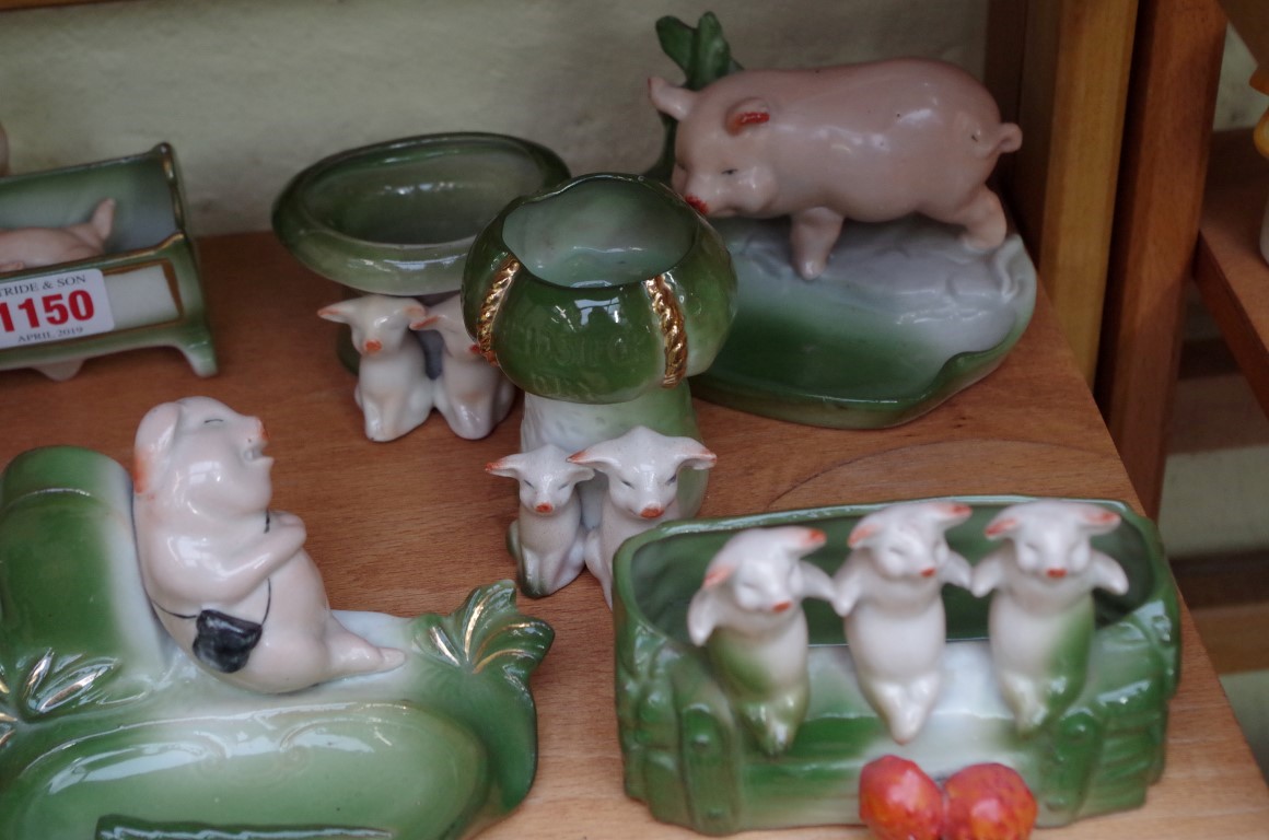 Twelve Continental porcelain pig fairings. - Image 3 of 4