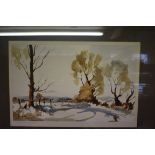 Richard Joicey, 'Wisson's Willows', signed, watercolour, 28.5 x 45.5cm.