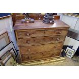 A George III mahogany chest of drawers, of four long graduated drawers, 92cm wide.