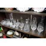 A collection of 19th century and later English and Continental clear glass, to include a Daum