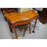 A George III satinwood and inlaid serpentine pier table, 91.5cm wide.