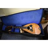 An eight string mandolin, labelled 'Lexington', in box.